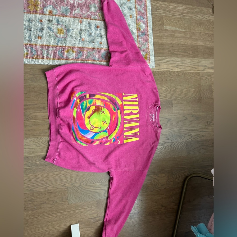 Urban Outfitters pink Nirvana crew neck